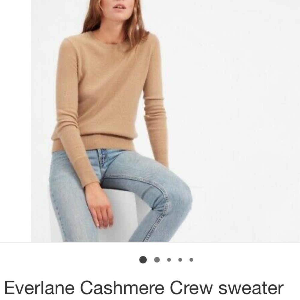 Everlane Cashmere Crew Sweater in Camel